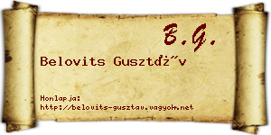 Belovits Gusztáv névjegykártya